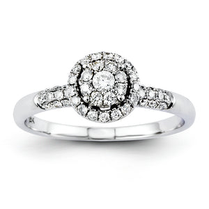 14K White Gold Diamond Engagement Ring