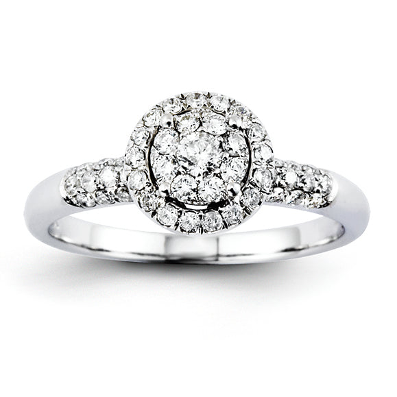 14K White Gold Diamond Engagement Ring