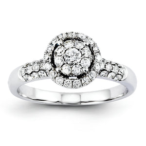 14K White Gold Diamond Engagement Ring