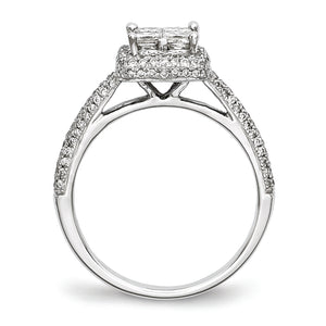 14K White Gold Multi-Stone Diamond Engagement Ring