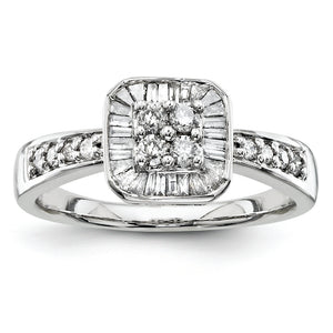 14K White Gold Diamond Engagement Ring