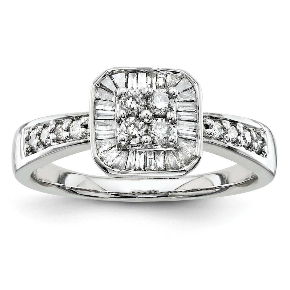 14K White Gold Diamond Engagement Ring