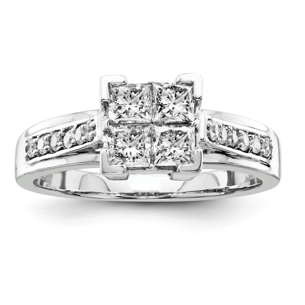 14k White Gold Diamond Engagement Ring