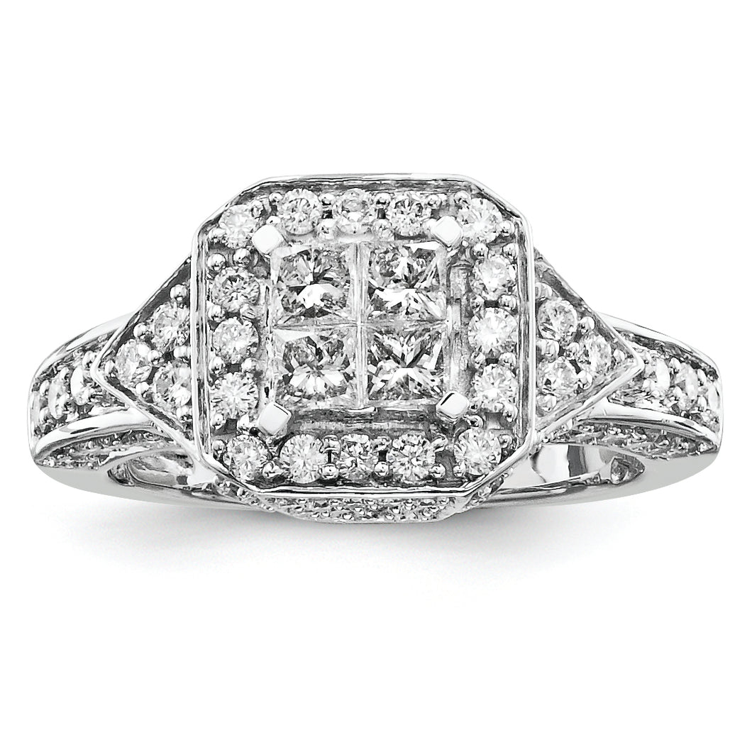 14k White Gold Diamond Engagement Ring