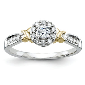 14k Two-tone Semi-Mount Diamond Engagement Ring