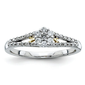 14k Two-tone Multi-Stone Diamond Engagement Ring