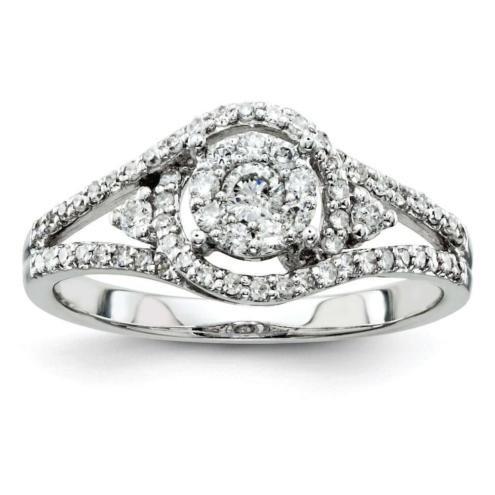 14k White Gold Diamond Engagement Ring