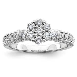 14k White Gold Multi-Stone Diamond Engagement Ring