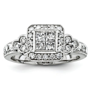 14K White Gold Diamond Ring
