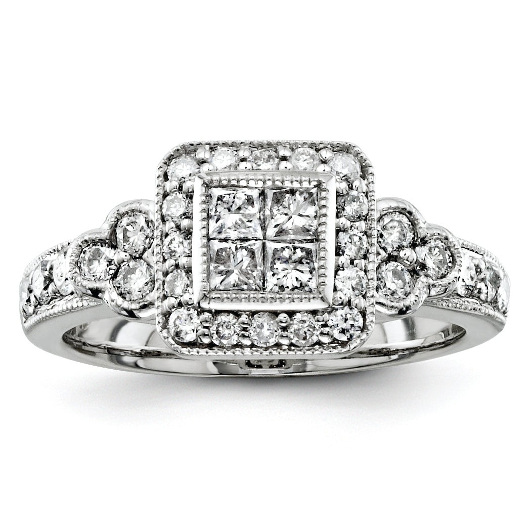 14K White Gold Diamond Ring