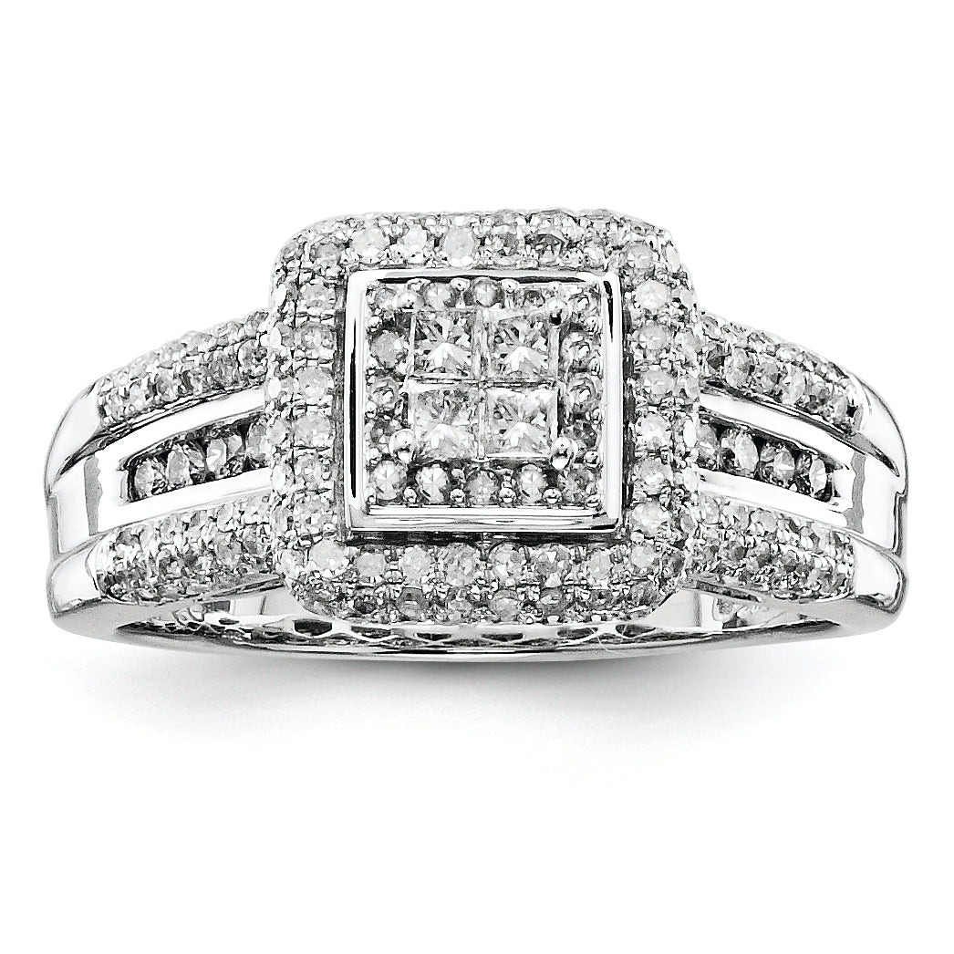 14k White Gold Diamond Engagement Ring