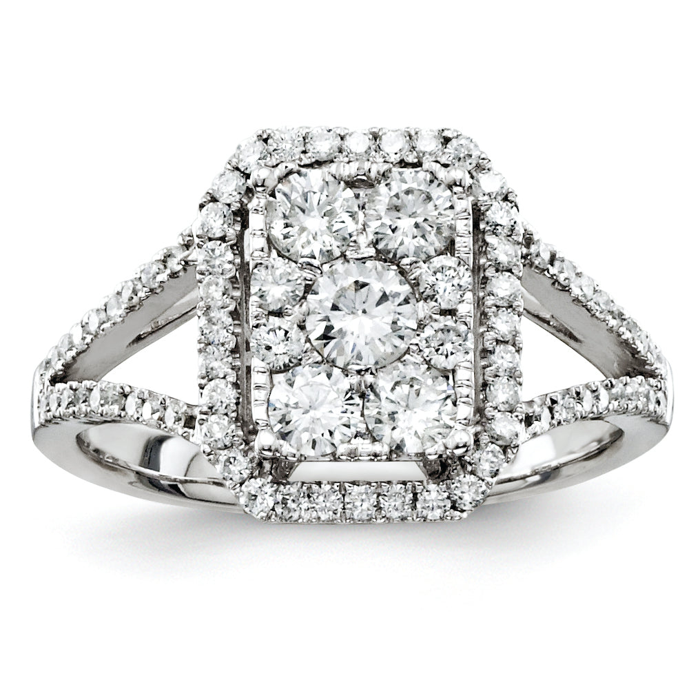 14K White Gold Diamond Engagement Ring