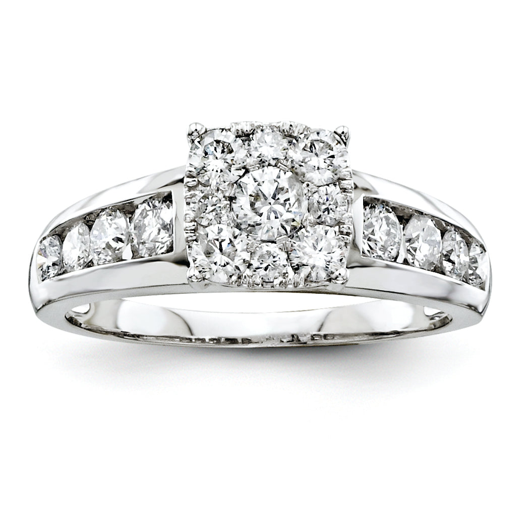 14K White Gold Diamond Engagement Ring