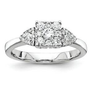 14K White Gold Diamond Engagement Ring