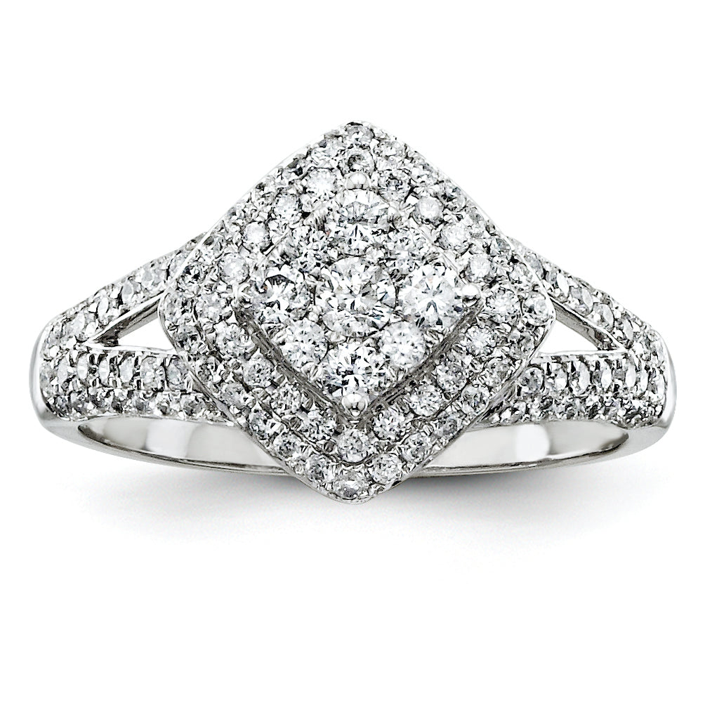 14K White Gold Diamond Engagement Ring